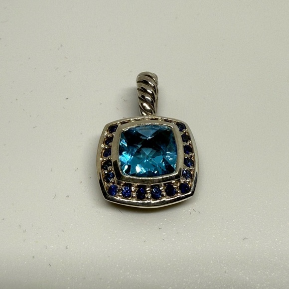 David Yurman Blue Topaz pendent with Blue Sapphires - Picture 2 of 7
